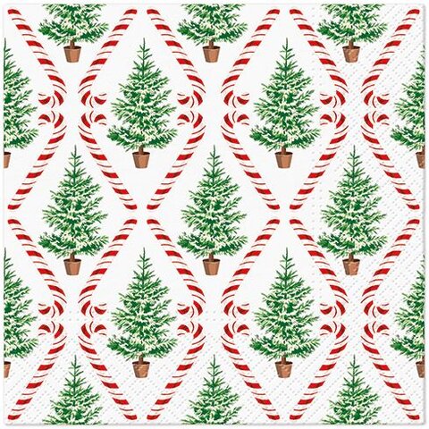 PAW servetten candy cane forest 33x33cm 20st