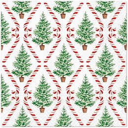 PAW servetten candy cane forest 33x33cm 20st