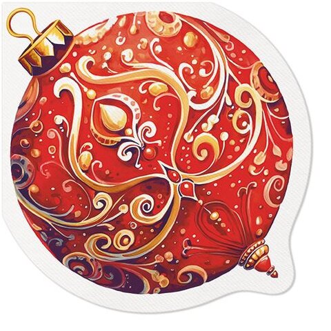 PAW servetten decorative bauble 32x32cm 10st airlaid