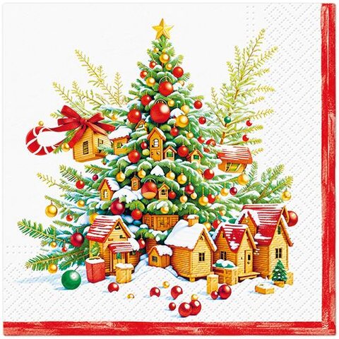 PAW servetten festive joy tree 33x33cm 20st