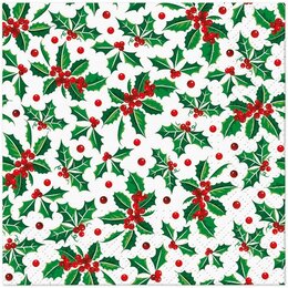 PAW servetten holly pattern 25x25cm 20st
