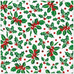 PAW servetten holly pattern 33x33cm 20st