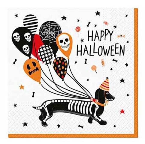 PAW servetten spooky dachshund 33x33cm 20st
