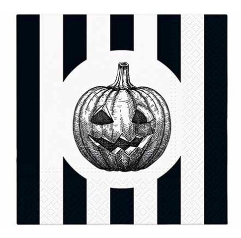 PAW servetten striped pumpkin 33x33cm 20st