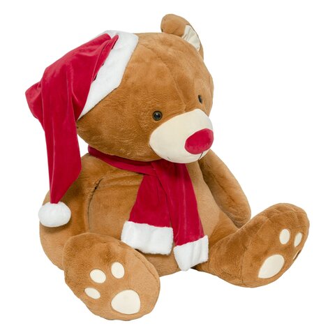 Peluche ours 69x64x100cm avec écharpe-bonnet