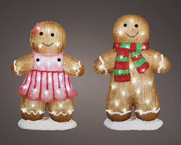Peperkoek figure 48Led H46cm - meisje/jongen