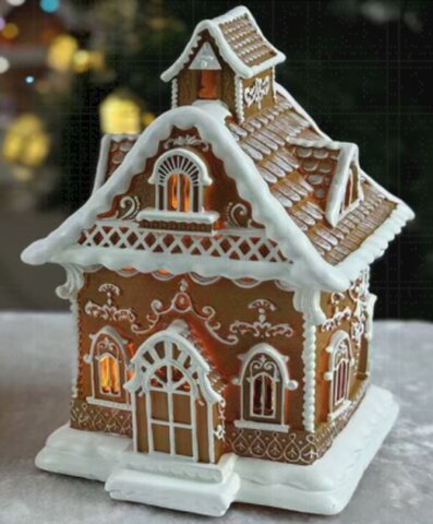 Peperkoeken huis LED 62x42x45cm