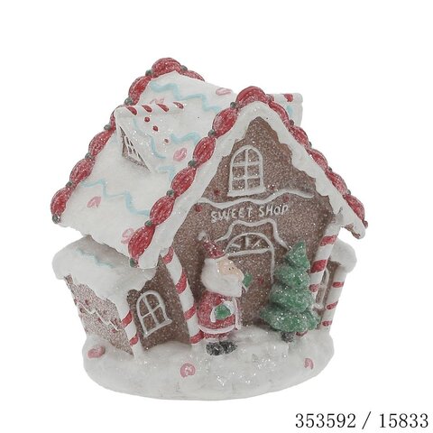 Peperkoekhuisje kerstman 15x12x16cm