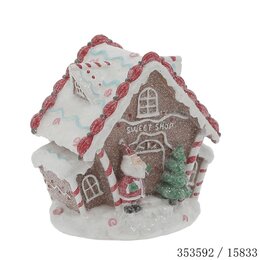 Peperkoekhuisje kerstman 15x12x16cm