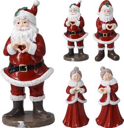 Père Noël/mère H21cm 4ass