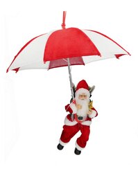 Père Noël parapluie D70xH77cm blanc rouge