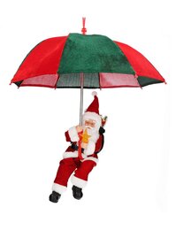 Père Noël parapluie D70xH77cm vert rouge