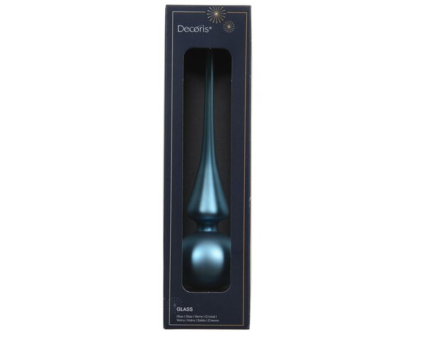 Piek glas 26cm folk blauw mat