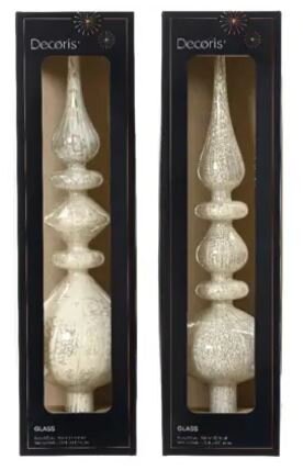 Piek glas 35cm antiek shiny 2ass