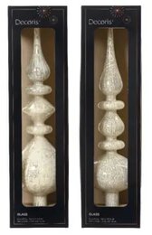 Piek glas 35cm antiek shiny 2ass