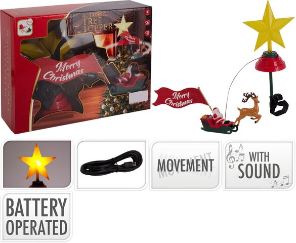 Piek kerstmuts met slee Led