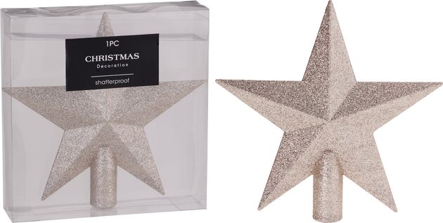Piek ster H19cm glitter champagne