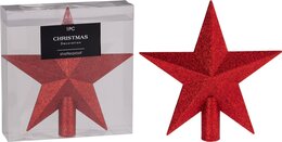 Piek ster H19cm glitter rood