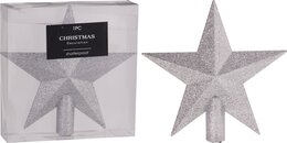 Piek ster H19cm glitter zilver