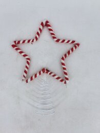 Piek ster H19cm rood wit