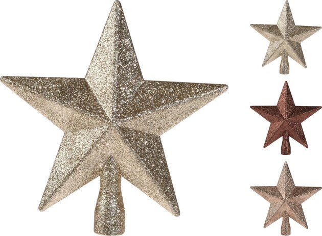 Piek ster H20cm glitter 3ass