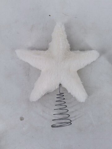 Piek ster H20cm teddy wit