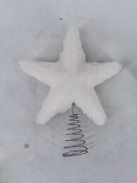 Piek ster H20cm teddy wit