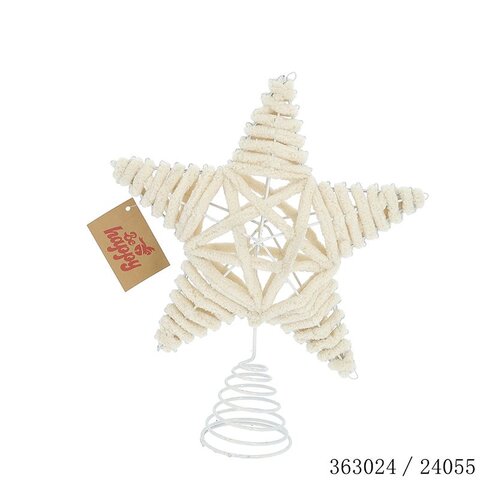 Piek ster H25cm katoen wit