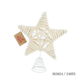 Piek ster H25cm katoen wit