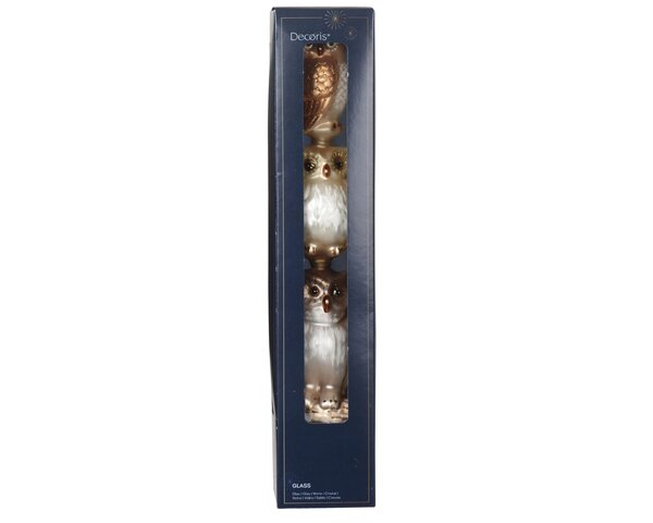 Piek uil 6x35cm glas bruin