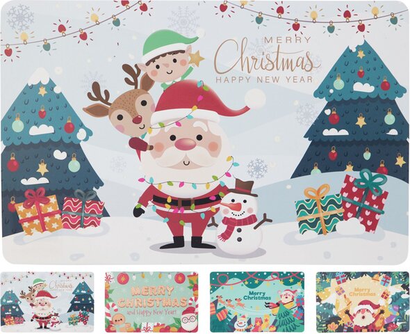 Placemat 43x28cm Kerst 4ass