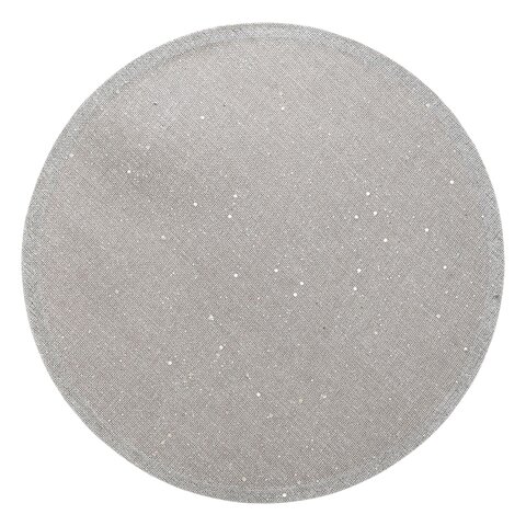 Placemat D38cm jute zilver