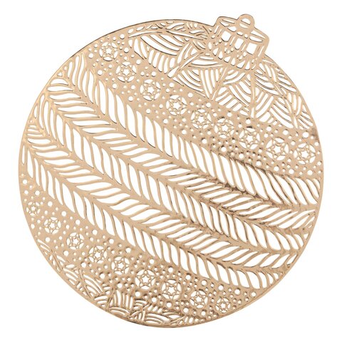 Placemat D38cm kerstbal goud