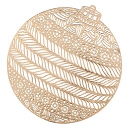 Placemat D38cm kerstbal goud
