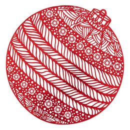 Placemat D38cm kerstbal - rood