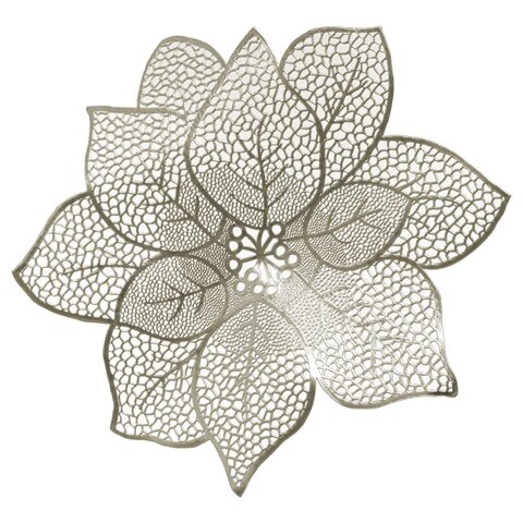Placemat D44cm bloem - goud