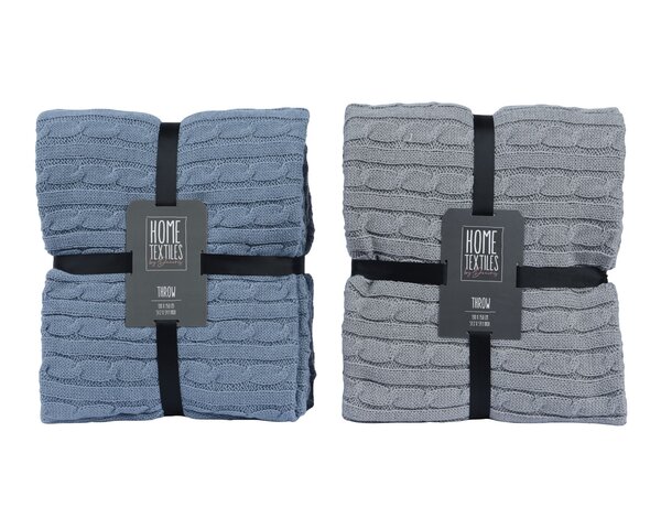 Plaid 130x150cm acryl blauw