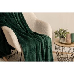 Plaid Flanel Uni 180 x 230 cm - Groen - afbeelding 4