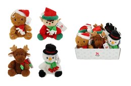 Pluche Kerstfigure 4ass