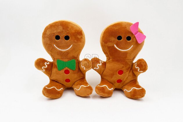 Pluche kerstfiguur H20cm 2ass