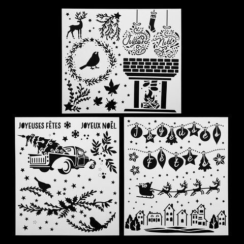 Pochoir de Noël 3pièces 42x37cm