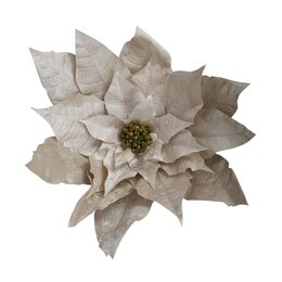 Poinsettia 24x70cm fluweel zilver
