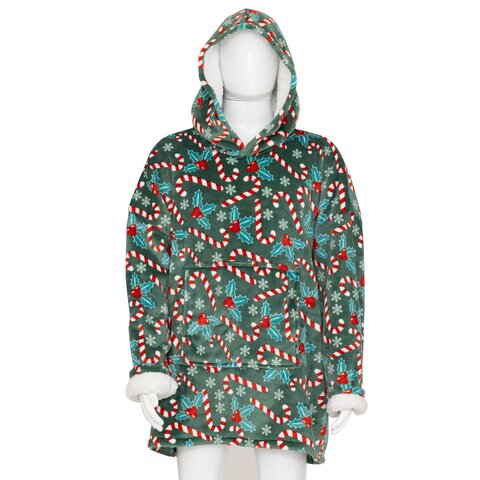 Poncho plaid Kerst hulst volwassenen