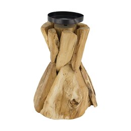 Porte-bougie H23,5cm bois flotté