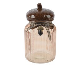 Pot de conservation D11xH20cm verre brun