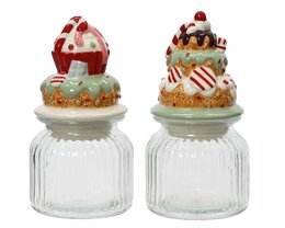 Pot de conservation D11xH21cm verre 2ass bonbon