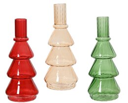 Kandelaar D7xH17cm glas 3ass