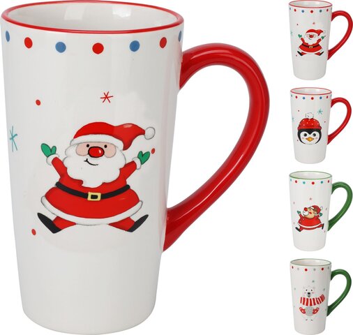 Tasse de Noël h13.5cm 4ass