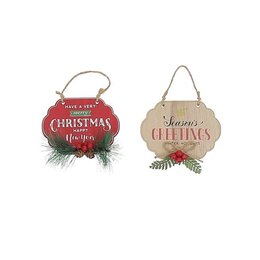 Hanger ornament 9x7cm 3ass