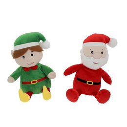Pluche Kerstfiguur 18x25cm 4ass